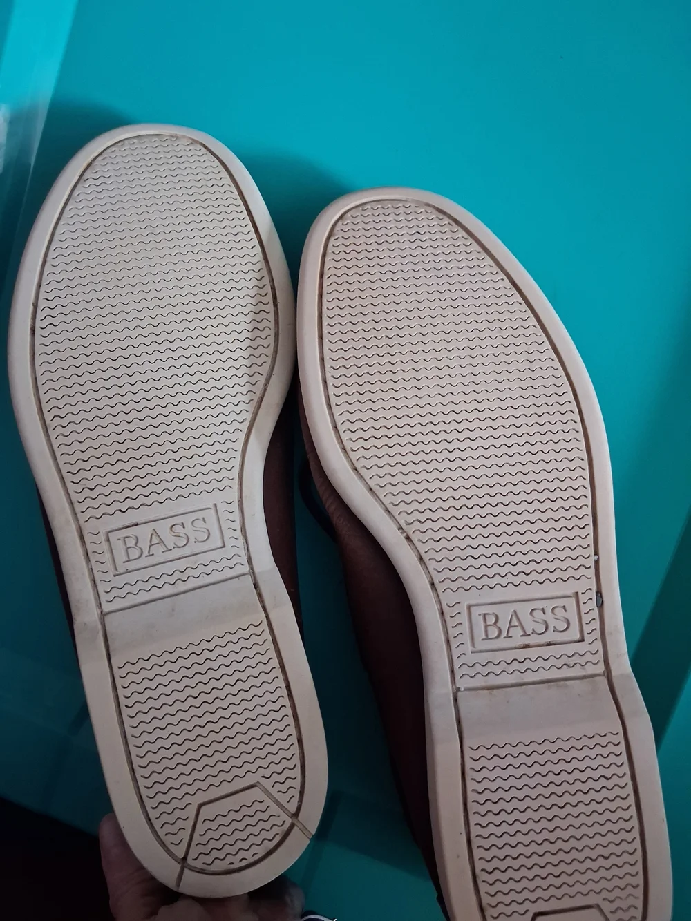 Bass Men’s Brown Leather Moc Toe Boat Shoes